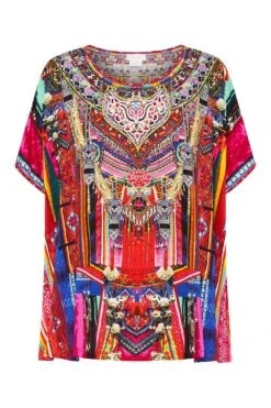 LOOSE FIT ROUND NECK TEE KALEIDOSCOPE KEEPSAKE -Vivid Couture CAMILLA 00014098 LOOSE FIT ROUND NECK TEE KAILIS KALEIDOSCOPE GHOST