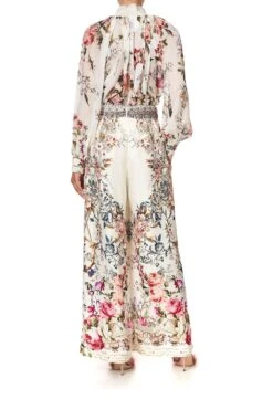 PAPERBAG WAIST WIDE LEG PANT LONDON LOOMS -Vivid Couture CAMILLA 00016513 HIGH WITHAISTED PANT SILK TWILL LONDON LOOMS 3