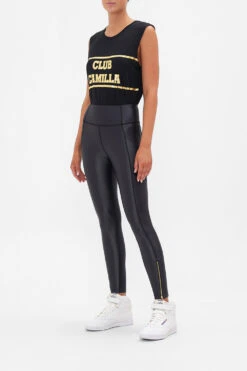 ACTIVE LEGGING WITH FRONT HEM ZIP UNDER THE NEON SUN -Vivid Couture CAMILLA 00019907 ACTIVE LEGGING WITH FRONT HEM ZIP UNDER THE NEON SUN 2