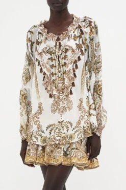 RAGLAN BLOUSE WITH CENTRE FRONT RUFFLE ROAD TO RICHESSE -Vivid Couture CAMILLA 00020358 RAGLAN BLOUSE WITH CF RUFFLE ROAD TO RICHESSE 4