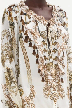 RAGLAN BLOUSE WITH CENTRE FRONT RUFFLE ROAD TO RICHESSE -Vivid Couture CAMILLA 00020358 RAGLAN BLOUSE WITH CF RUFFLE ROAD TO RICHESSE 5