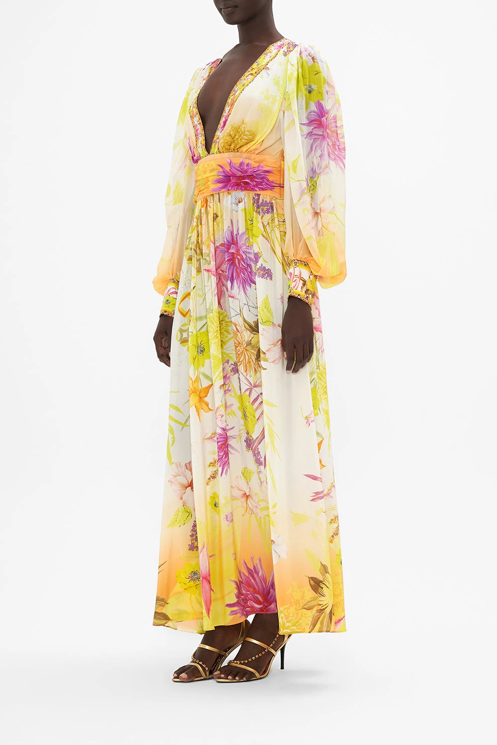 LONG DRESS WITH BLOUSON SLEEVE HOW DOES YOUR GARDEN GROW - Image 4