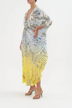 GATHERED WAIST KAFTAN MOON AND BACK -Vivid Couture CAMILLA 00020414 GATHERED WAIST KAFTAN MOON AND BACK 2
