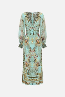 TWIST FRONT LONG DRESS ADIEU YESTERDAY 10 TWIST FRONT LONG DRESS ADIEU YESTERDAY -Vivid Couture CAMILLA 00020472 TWIST FRONT LONG DRESS ADIEU YESTERDAY GHOST