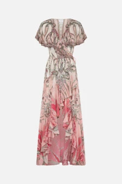 FRILL SLEEVE LONG DRESS STARSHIP SISTAS -Vivid Couture CAMILLA 00020578 FRILL SLEEVE LONG DRESS STARSHIP SISTAS GHOST 1