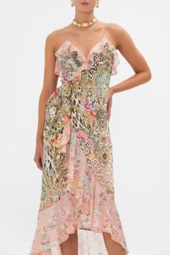 LONG WRAP DRESS WITH FRILL QUEEN ATLANTIS -Vivid Couture CAMILLA 00020692 LONG WRAP DRESS WITH FRILL QUEEN ATLANTIS 4