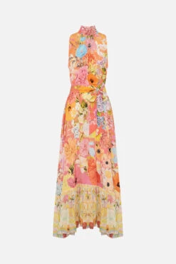 NECKTIE DRESS WITH ELASTICATED WAIST SOLAR FLARE -Vivid Couture CAMILLA 00020887 NECKTIE DRESS WITH ELASTICATED WAIST SOLAR FLARE GHOST