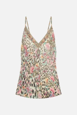 V-NECK BIAS CAMI QUEEN ATLANTIS -Vivid Couture CAMILLA 00021020 V NECK BIAS CAMI QUEEN ATLANTIS GHOST 2