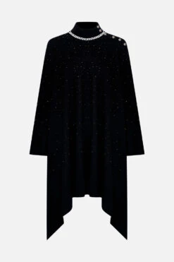 HIGH NECK HANDKERCHIEF PONCHO CHAOS MAGIC 11 HIGH NECK HANDKERCHIEF PONCHO CHAOS MAGIC -Vivid Couture CAMILLA 00021092 HIGH NECK HANDKERCHIEF PONCHO CHAOS MAGIC GHOST 1