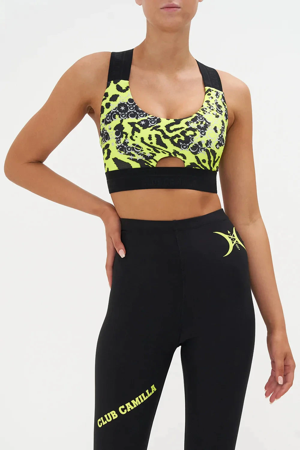 JACQUARD ELASTIC STRAP BRA WITH CENTRE FRONT CUT OUT KAT KINGDOM - Image 5