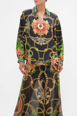 V-NECK BLOUSE WITH COLLAR JEALOUSY AND JEWELS -Vivid Couture CAMILLA 00022033 VNECK BLOUSE WITH COLLAR JEALOUSY AND JEWELS 4