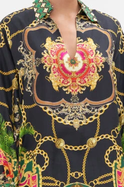 V-NECK BLOUSE WITH COLLAR JEALOUSY AND JEWELS -Vivid Couture CAMILLA 00022033 VNECK BLOUSE WITH COLLAR JEALOUSY AND JEWELS 5