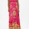 PLUNGE NECK MAXI DRESS WILD AND RUNNING