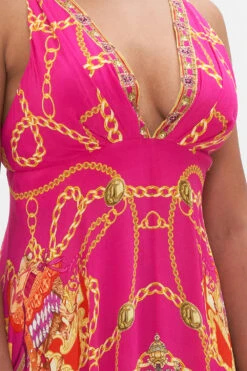 PLUNGE NECK MAXI DRESS WILD AND RUNNING -Vivid Couture CAMILLA 00022037 PLUNGE NECK MAXI DRESS WILD AND RUNNING 5