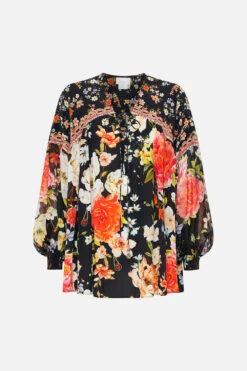 BLOUSON BLOUSE WITH NECK TIE SECRET HISTORY -Vivid Couture CAMILLA 00022068 BLOUSON BLOUSE WITH NECK TIE SECRET HISTORY GHOST