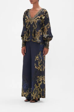 SHIRRED CUFF BLOUSE MOONLIGHT MELODIES -Vivid Couture CAMILLA 00022081 SHIRRED CUFF BLOUSE MOONLIGHT MELODIES 2