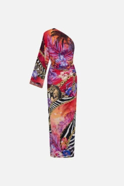 ONE SHOULDER JERSEY DRESS WILD LOVING -Vivid Couture CAMILLA 00022164 ONE SHOULDER JERSEY DRESS WILD LOVING GHOST 2