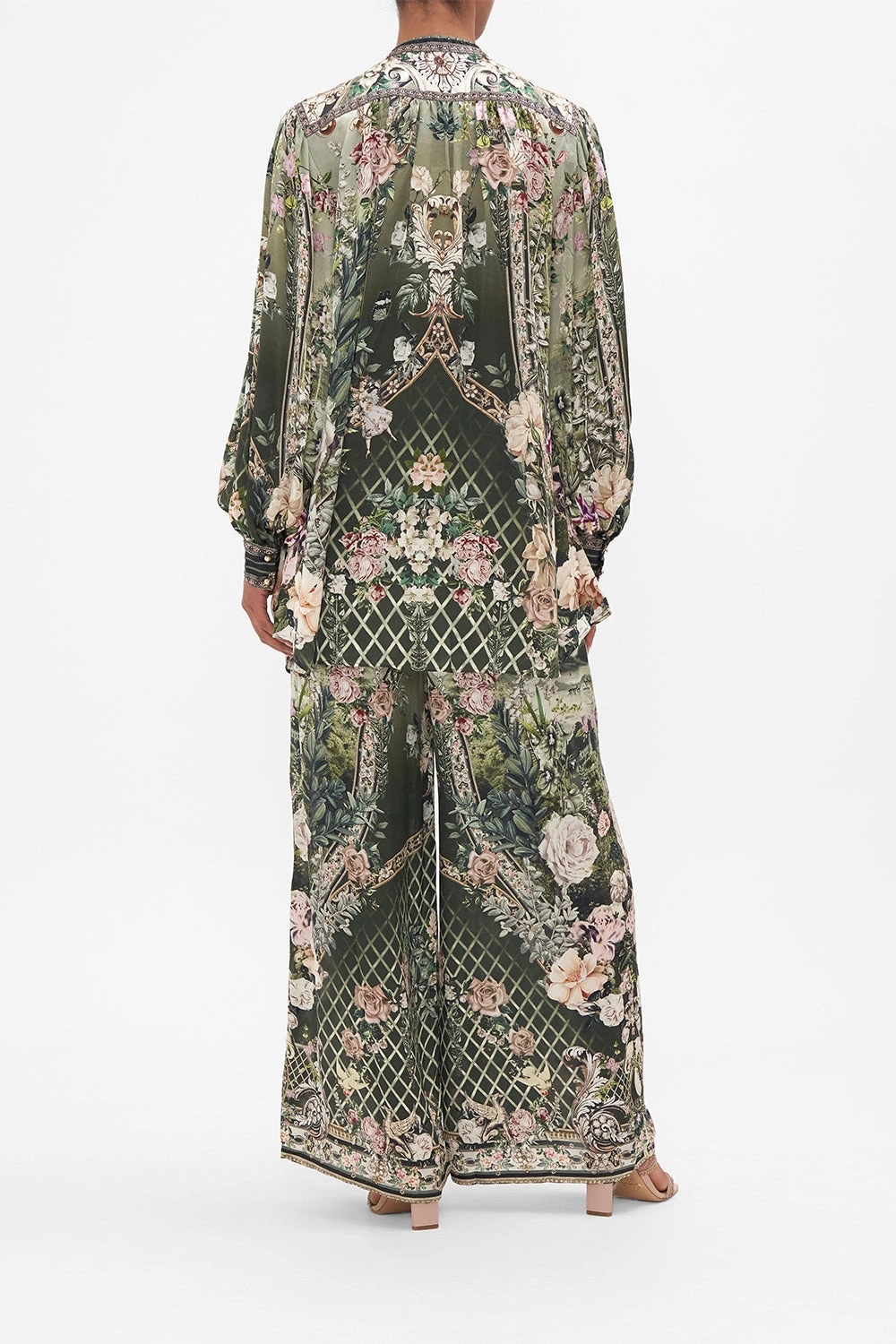 BLOUSON SLEEVE BLOUSE WITH YOKE GARDEN OF GOOD FORTUNE - Image 2