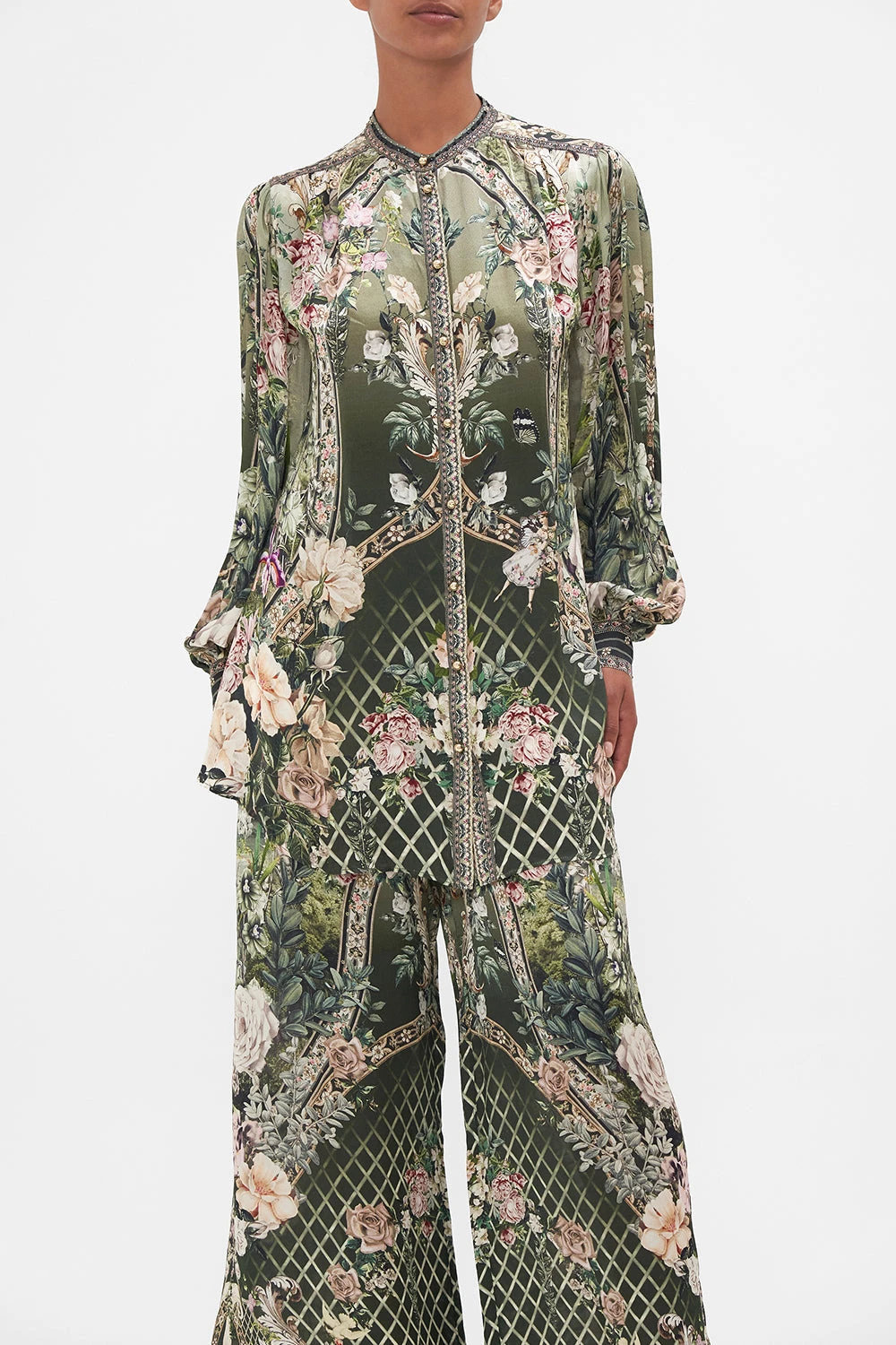 BLOUSON SLEEVE BLOUSE WITH YOKE GARDEN OF GOOD FORTUNE - Image 5