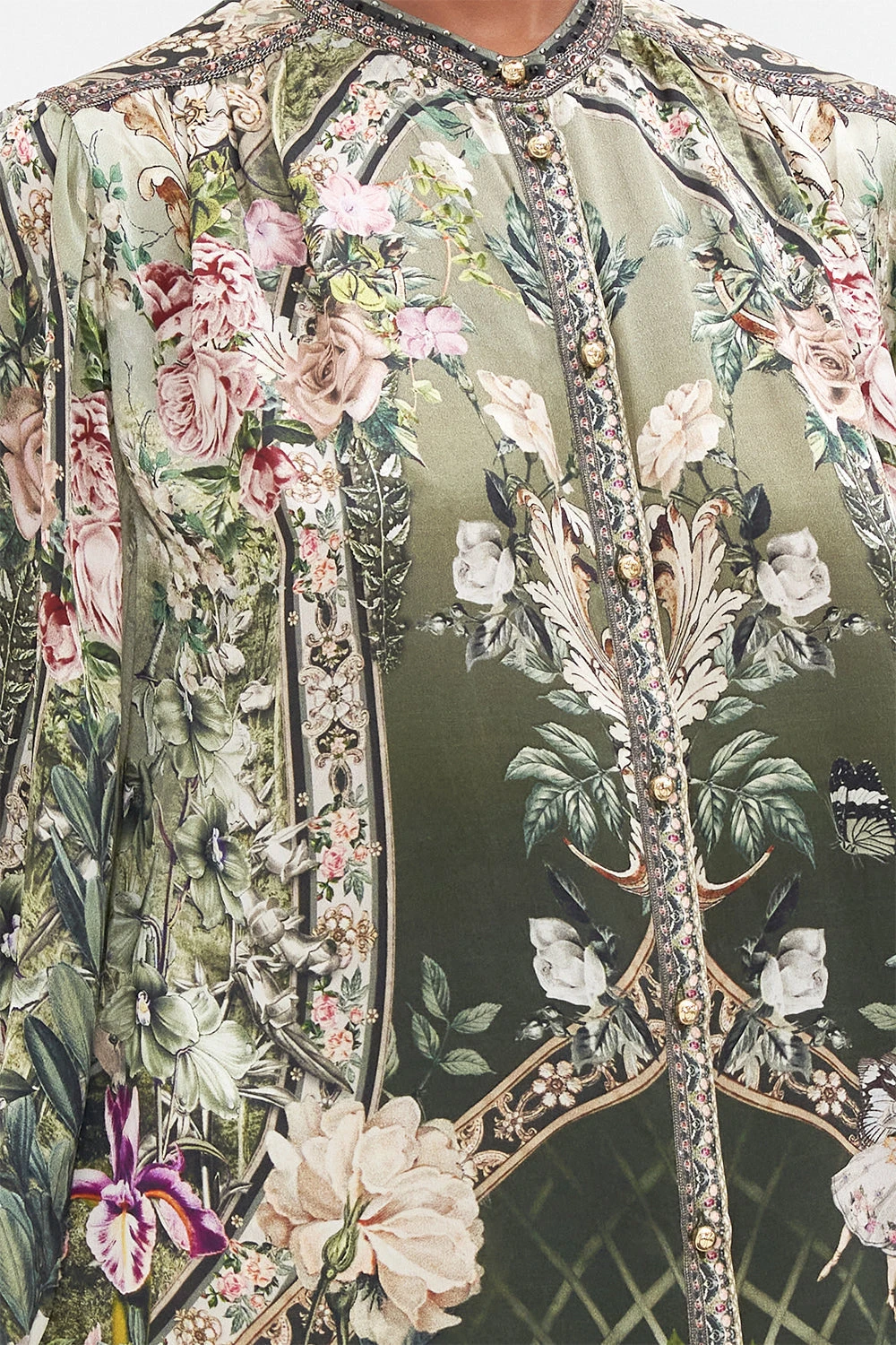 BLOUSON SLEEVE BLOUSE WITH YOKE GARDEN OF GOOD FORTUNE - Image 6