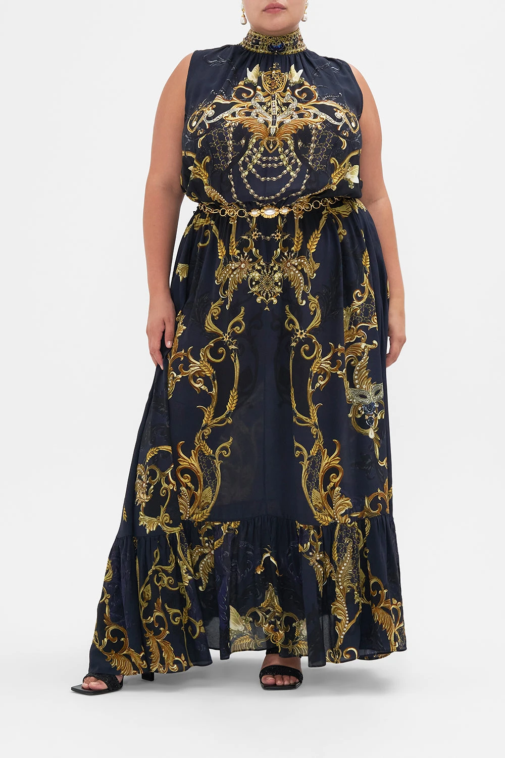 NECKTIE DRESS WITH ELASTICATED WAIST MOONLIGHT MELODIES - Image 7