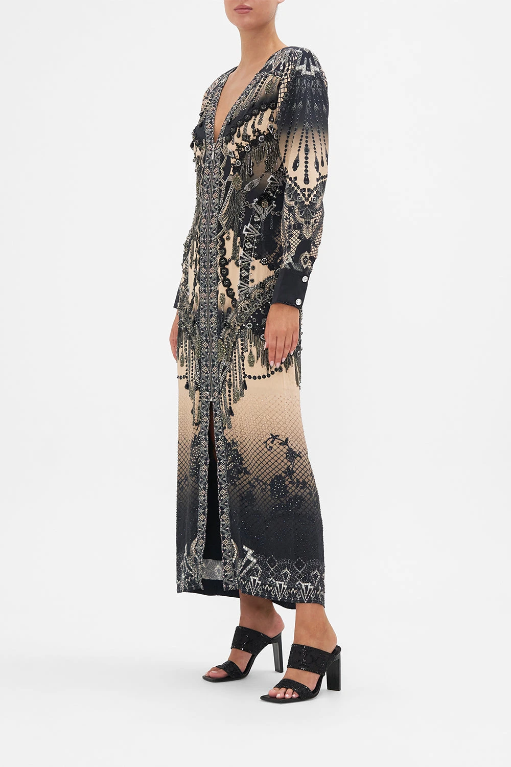 SPLIT FRONT FULL LENGTH DRESS CURTAIN CALL CHAOS - Image 2