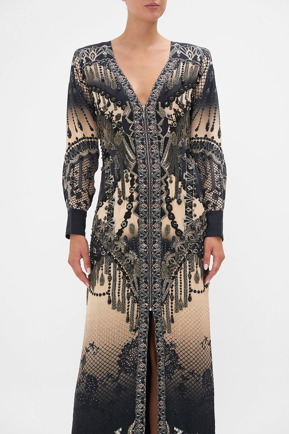 SPLIT FRONT FULL LENGTH DRESS CURTAIN CALL CHAOS - Image 4