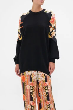 WOOL CASHMERE BLEND SPLICED SHOULDER JUMPER SECRET HISTORY -Vivid Couture CAMILLA 00022658 SILK SPLICED SHOULDER JUMPER SECRET HISTORY 4