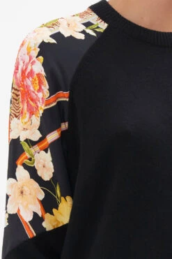 WOOL CASHMERE BLEND SPLICED SHOULDER JUMPER SECRET HISTORY -Vivid Couture CAMILLA 00022658 SILK SPLICED SHOULDER JUMPER SECRET HISTORY 5