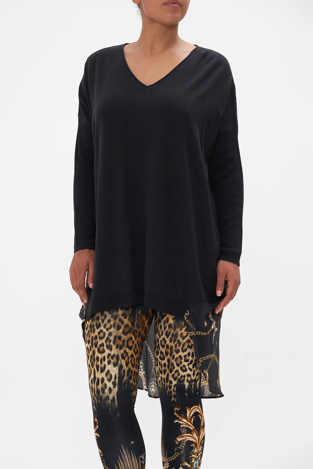 V NECK JUMPER WITH PRINT BACK JUNGLE DREAMING - Image 5
