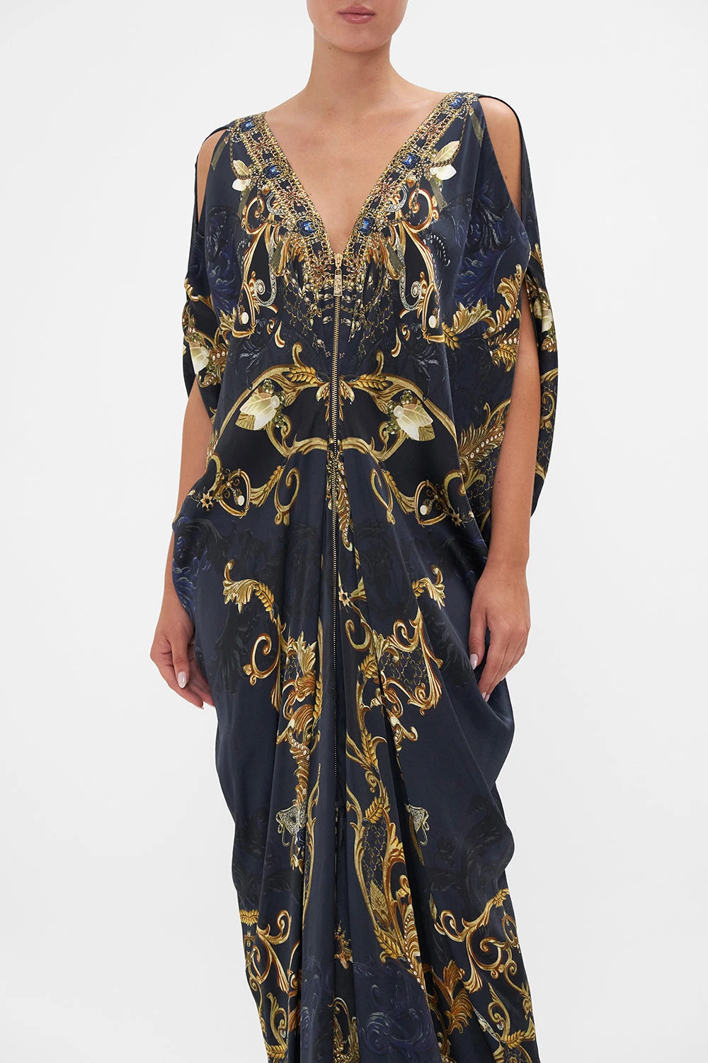 LONG DRAPE DRESS WITH ZIP FRONT MOONLIGHT MELODIES - Image 5