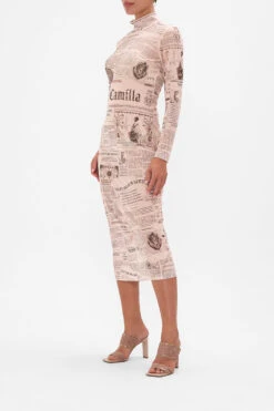 TURTLENECK MESH DRESS FAME FEVER -Vivid Couture CAMILLA 00022722 TURTLENECK JERSEY DRESS FAME FEVER 2