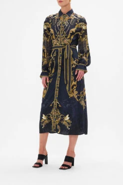 BUTTON DOWN BLOUSON SLEEVE DRESS MOONLIGHT MELODIES -Vivid Couture CAMILLA 00022864 BUTTON DOWN BLOUSON SLEEVE DRESS MOONLIGHT MELODIES 2