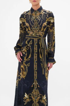 BUTTON DOWN BLOUSON SLEEVE DRESS MOONLIGHT MELODIES -Vivid Couture CAMILLA 00022864 BUTTON DOWN BLOUSON SLEEVE DRESS MOONLIGHT MELODIES 4