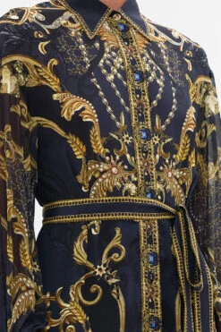 BUTTON DOWN BLOUSON SLEEVE DRESS MOONLIGHT MELODIES -Vivid Couture CAMILLA 00022864 BUTTON DOWN BLOUSON SLEEVE DRESS MOONLIGHT MELODIES 5