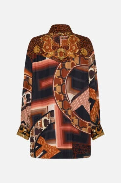 LONG LINE SHIRT WITH YOKE AND BUTTON DETAIL FEELING FRESCO -Vivid Couture CAMILLA 00023584 LONGLINESHIRTWITHYOKEANDBUTTONDETAIL FEELINGFRESCO GHOST 2