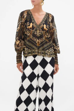 SHIRRED CUFF BLOUSE DUOMO DYNASTY -Vivid Couture CAMILLA 00023590 SHIRRED CUFF BLOUSE DUOMO DYNASTY 4