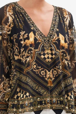 SHIRRED CUFF BLOUSE DUOMO DYNASTY -Vivid Couture CAMILLA 00023590 SHIRRED CUFF BLOUSE DUOMO DYNASTY 5