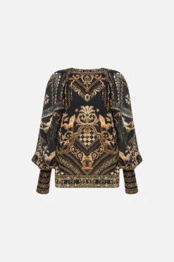 SHIRRED CUFF BLOUSE DUOMO DYNASTY -Vivid Couture CAMILLA 00023590 SHIRRED CUFF BLOUSE DUOMO DYNASTY GHOST 2