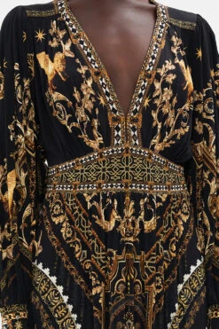 V NECK WAISTED JERSEY DRESS DUOMO DYNASTY -Vivid Couture CAMILLA 00023604 GATHER JERSEY DRESS DUOMO DYNASTY 5