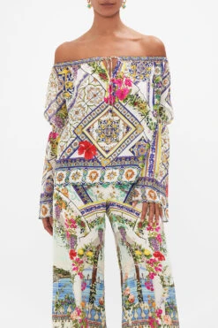 DROP SHOULDER BELL SLEEVE TOP AMALFI AMORE -Vivid Couture CAMILLA 00023700 AMALFIAMORE DROPSHOULDERBELLSLEEVETOP 4