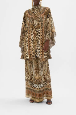 HIGH NECK RUFFLE SLEEVE BLOUSE STANDING OVATION