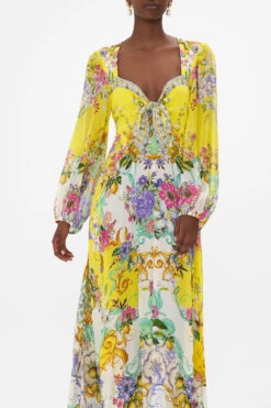 TIE FRONT LONG SLEEVE DRESS CATERINA SPRITZ -Vivid Couture CAMILLA 00023755 TIE FRONT MID SLEEVE DRESS CATERINA SPRITZ 4