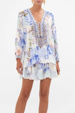 LACE UP BLOUSE PAINT ME POSITANO -Vivid Couture CAMILLA 00023803 LACE UP BLOUSE PAINT ME POSITANO 4