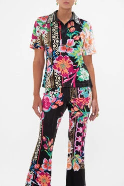 SHORT SLEEVE COLLARED TOP PRINTED PRIMA VERA -Vivid Couture CAMILLA 00023861 SHORT SLEEVE COLLARED TOP PRINTED PRIMA VERA 4