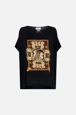 LOOSE FIT ROUND NECK TEE - BLACK FEELING FRESCO -Vivid Couture CAMILLA 00024105 LOOSEFITROUNDNECKTEE FEELINGFRESCO GHOST 1