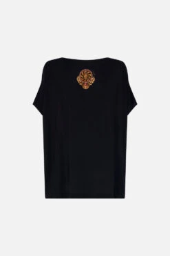 LOOSE FIT ROUND NECK TEE - BLACK FEELING FRESCO -Vivid Couture CAMILLA 00024105 LOOSEFITROUNDNECKTEE FEELINGFRESCO GHOST 2