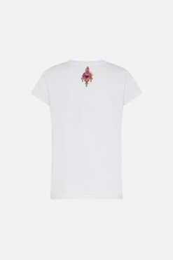 ORGANIC COTTON SLIM FIT TEE BAMBINO BLISS -Vivid Couture CAMILLA 00024117 SLIM FIT ROUND NECK T SHIRT SOLID WHITE BAMBINO BLISS GHOST 2