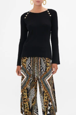 BUTTON DETAIL LONG SLEEVE TOP LOOK UP TESORO -Vivid Couture CAMILLA 00024127 BUTTON DETAIL LONG SLEEVE TOP LOOK UP TESORO 4