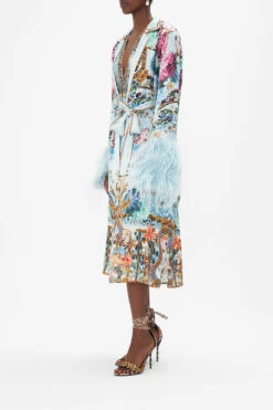 SPLIT CUFF SOFT COAT WITH FEATHERS LETTERS TO LEO -Vivid Couture CAMILLA 00024198 SPLIT CUFF SOFT COAT LETTERS TO LEO 2